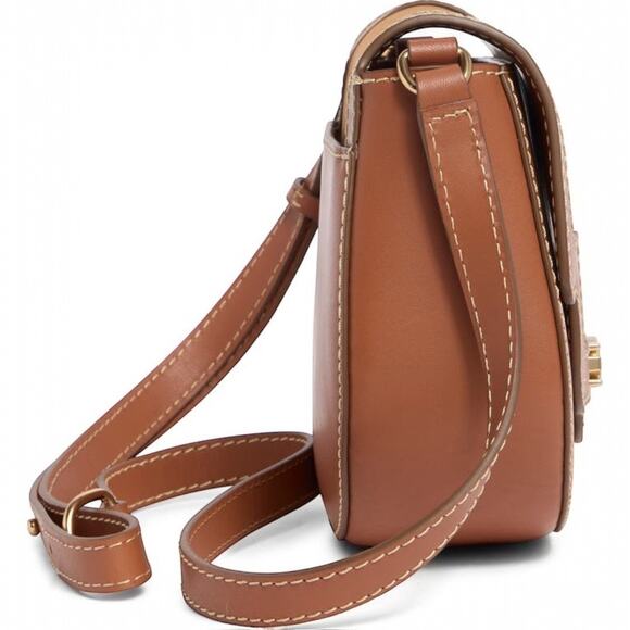 Sam Edelman Marsella Large Saddle Crossbody Bag Cognac - Picture 4 of 6